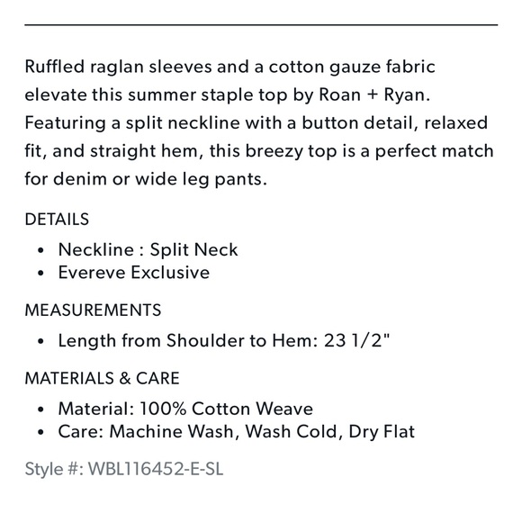 Roan & Ryan Elliot Gauze Top - Light Blue - Medium - Picture 2 of 4